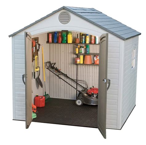 Lifetime 8x5 shed - Lifetime Storage Shed 60113 8x5 With Window and Skylight Organize your backyard and add to your home's curb appeal with a Lifetime shed. Lifetime sheds feature high-density polyethylene (HDPE) plastic paneling reinforced with a steel frame to provide an excellent, sturdy storage solution for your home. 